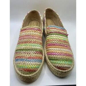 Joie Cara Multicored Raffia Espadrille Slip On Size 9.5